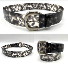 Vintage 90s Y2K Clear Tortoise Shell Leopard Print Jelly Belt USA Made S 24-28"