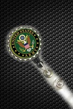United States Army Retractable Reel badge ID Holder nurse secretary cna Rn nicu
