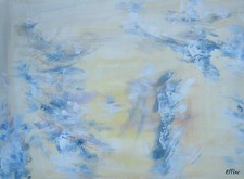 Peinture acrylique toile tableau Sables 1A abstrait Original signé 45 x 60 ss ch