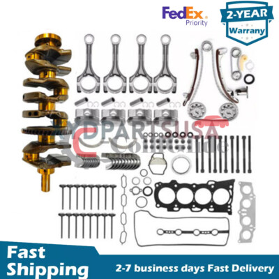 For Toyota 2AZ-FE 2.4L Engine Overhaul Rebuild Kit w/ Crankshaft Rods Timing Kit