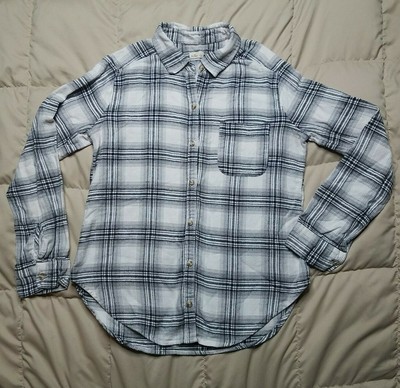 White Plaid Button Down Shirt Size 