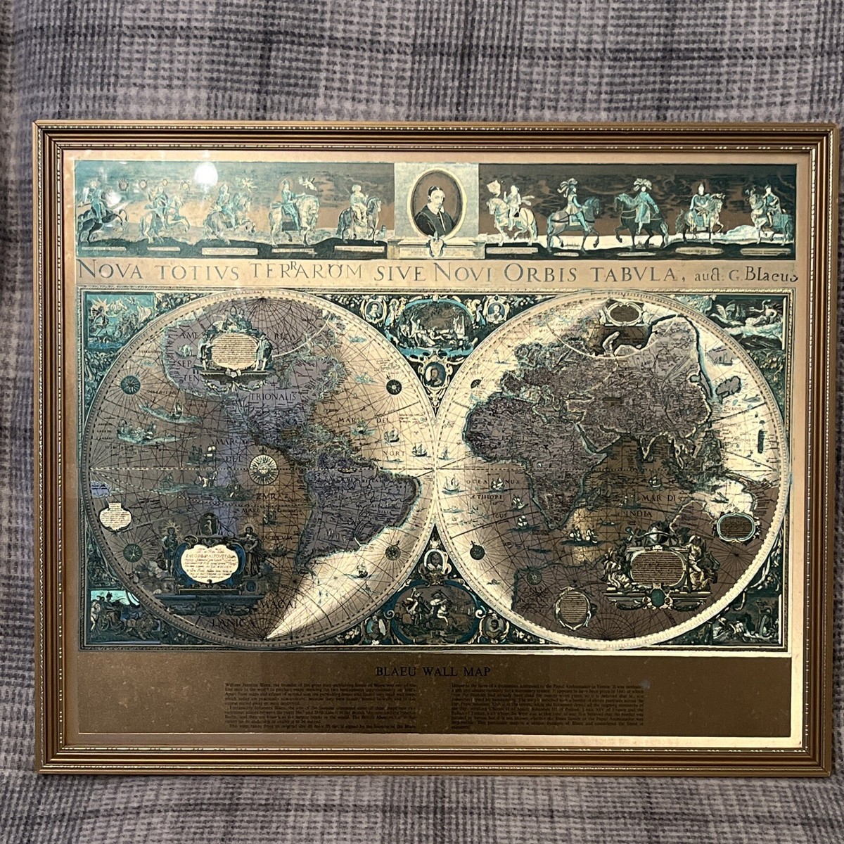 BLAEU WALL MAP ビンテージマップ BLAEU WALL MAP VINTAGE FRAMED | NOVA TOTIUS TERRARUM SIVE NOVI