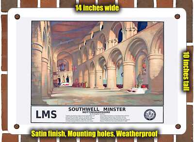 METAL SIGN - 1935 Southwell Minster Nottinghamshire LMS - 10x14 Inches