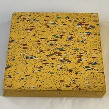 Vintage 1950s Lino Linoleum Yellow Square Tiles X 20