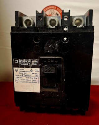 SQUARE D Q2L3225 CIRCUIT BREAKER 225A 3P 240VAC TYPE Q2L SHIPS SAME DAY