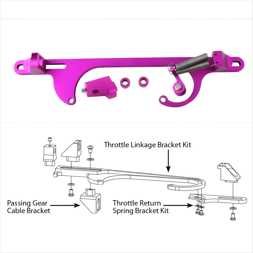 Throttle Cable Carb Bracket Aluminum Fit For Holley 4150 4160 Carb 350 400 SBC S - Image 4 of 4