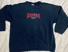 Vintage Guess Jeans Logo Embroidered Blue Sweatshirt SZ OSFA Made In USA VTG