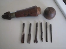 ANTIQUE JOHN S FRAY Co, BRIDGEPORT, CT:  MULTI-TOOL HANDLE w/6 BITS.