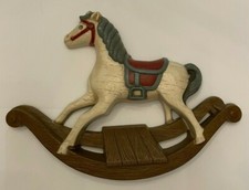 Vintage Burwood Co. Country Farmhouse Nursery Rocking Horse Wall Plaque 2885-B