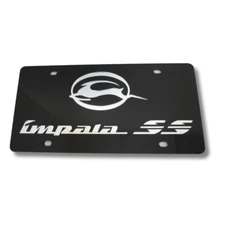 Chevrolet Impala SS Inlaid Design Matte Black License Plate Official Licensed