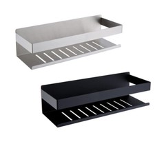 12" Bathroom Wall Shelf Black Floating Shelf for Bathroom Wall Storage Holder