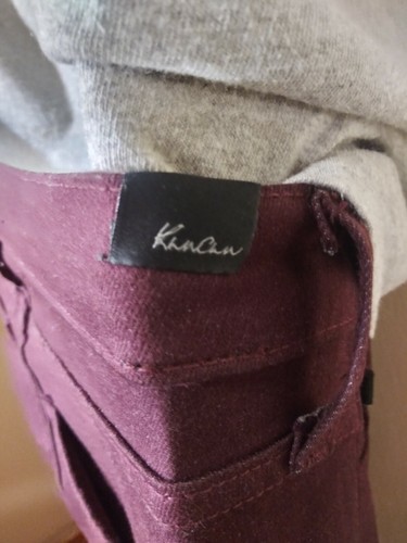 KANCAN PURPLE/ BURGUNDY JEANS JEGGINGS WOMENS SIZE WAIST 29" DISTRESSED KNEES - Picture 6 of 7