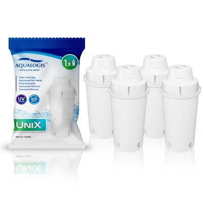 Aqualogis UniX passend für Brita Classic Wasser Nachfüll Ersatz Filterkartusche 4 Stück
