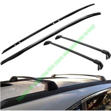 Portaequipajes portaequipajes de techo de barra transversal y riel lateral negro para Honda CR-V 2012-2016