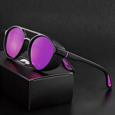 Retro Polarized Round Sunglasses for Men and Women - Steampunk Style Goggles