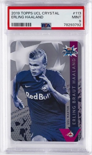 2019 TOPPS CHAMPIONS LEAGUE CRYSTAL #113 ERLING HAALAND ROOKIE RC PSA 9