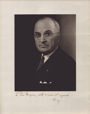 HARRY S TRUMAN - INSCRIBED PHOTOGRAPH SIGNED