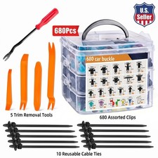 680Pcs Car Retainer Clips Kit 32 Sizes Bumper Fender Door Panel Fasteners  Tool