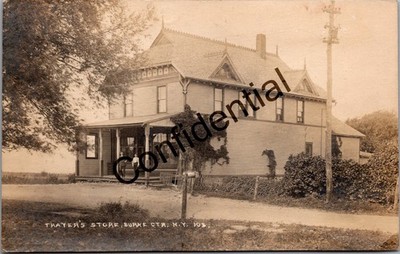 Real Photo Thayer's Store w/ People On Porch Burke Center New York NY RPPC V430