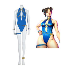 Street Fighter 6 Chun-Li Swimsuit Cosplay Costume  Game Outfit