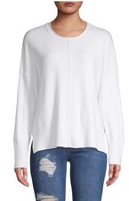 FRENCH CONNECTION Winter White Della Vhari Crew Neck Sweater Size L front seam