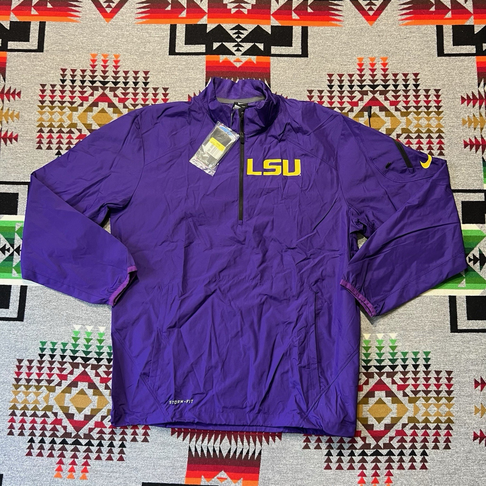 SACAI X NIKE Nike LSU Tigers Giacca Uomo Small Viola Mezza Zip Pullover Pista Giacca a Vento C1