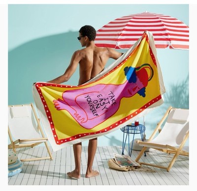 Bedsure Towel Take It Easy On Yourself. Open Box New Item.