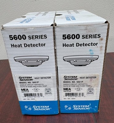 System Sensor Fixed Temperature Heat Detector 5600 Series 5601P LOT OF 2