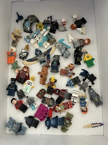 assorted lego minifigures (chima, harry potter, star wars, spongebob, ninjago )