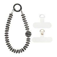 Kristall Perlen Handy-AnhäNger (14Cm, Schwarz) FüR Handy-Lanyard Kette
