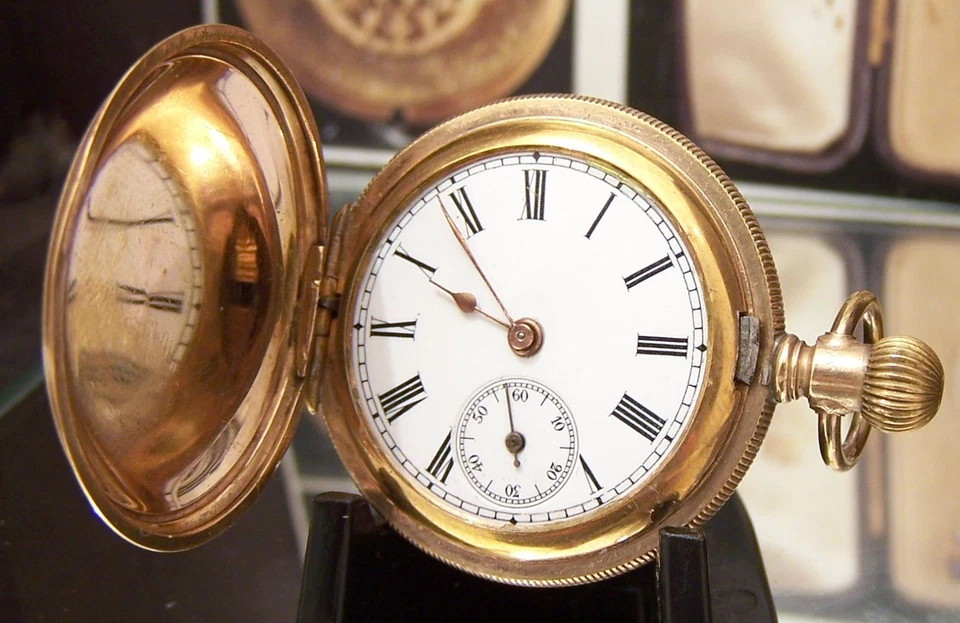 3 X ANTIQUE GOLD FILL POCKET WATCHES ELGIN + WALTHAM SEASIDE RUNNING NEED WORK - Изображение 2 из 4