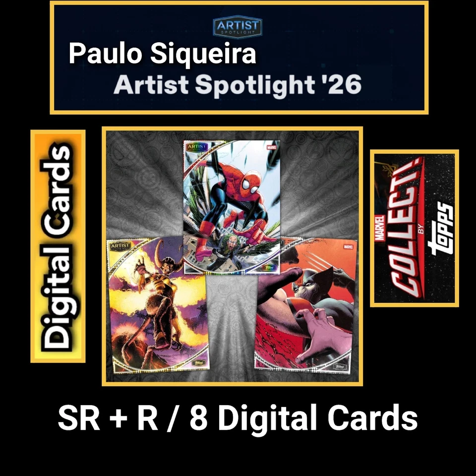 Topps Marvel Collect Artist Spotlight 26 Paulo Siqueira SR+R 8 Card Set - Photo 1/1