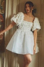 BHLDN Cleo Square Neck Puff Sleeve Mini - Removable Sleeves Size 6 (NWT)