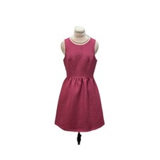 CYNTHIA ROWLEY Pink Navy Fit & Flare Vintage Inspired Tea Dress 6 Preppy Pockets