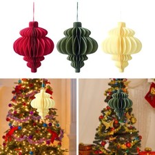 Christmas Hanging Decoration Xmas Paper Honeycomb Ornament Decor New Year