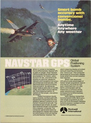 Rockwell Navstar GPS Global Positioning System Art Poster Ad 1984