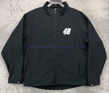 Chase Authentics  #48 Jimmy Johnson Lowes Jacket Sz XL Black Full Zip NASCAR