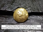 Old Rare Vintage Antique Relic Pre Civil War Militia Officers Coat Button w/Gold