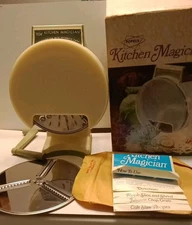 Vtg 1970s Popeil's Kitchen Magician Food Cutter Slicer Shredder w/ Box Manual
