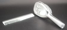 Disney Winnie the Pooh Chrome/Silver Plated Baby Brush and Comb Set