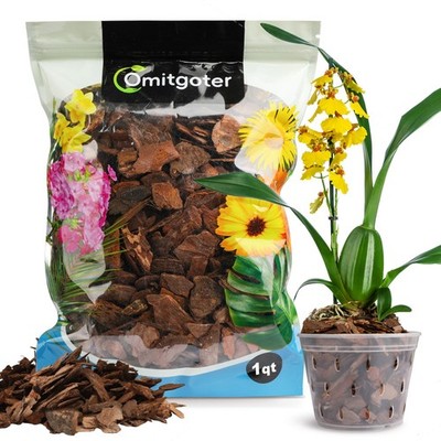 Orchid Bark 1qt, Natural Pine Bark Mulch for Plants, Great for Orchids, Succu...