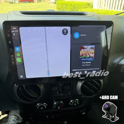 BEST 10.1" For 2007-2017 Jeep Wrangler JK Apple Carplay Android 13 Radio GPS Navi FM