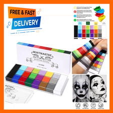 Face Body Paint Palette 20 Colors Oil-Based Large Black White Halloween FX