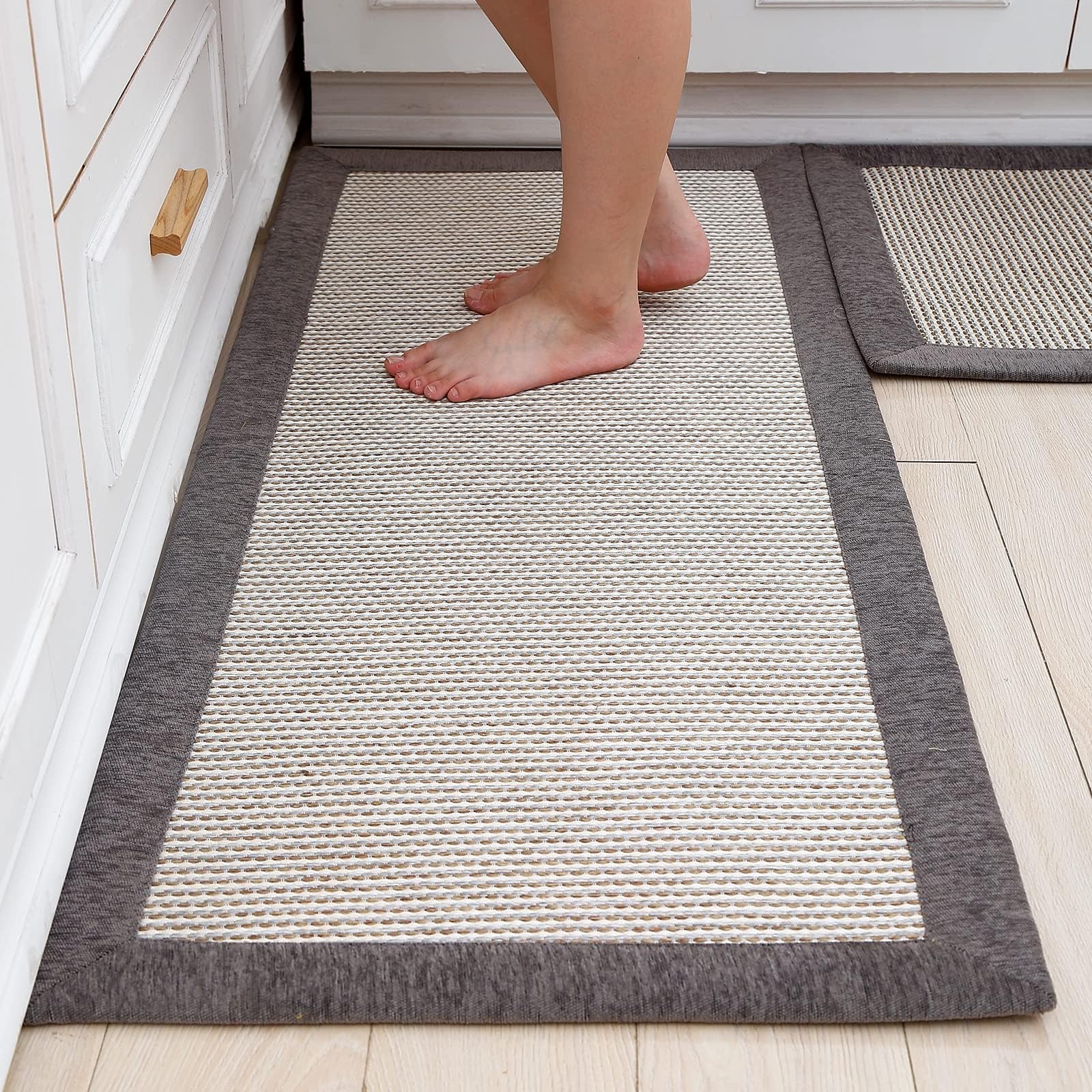 Non-Slip Washable Kitchen Rug Set of 2 Absorbent Floor Mats Runner Anti-Fatigue Comfort