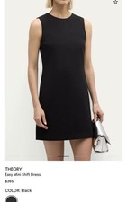Theory Size 8 Womens Easy Shift Mini Admiral Little Black Dress Sleeveless $365