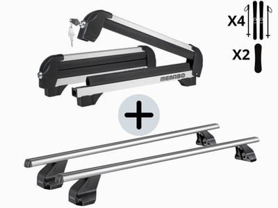 DACHTRÄGER SET SKITRÄGER 4 SKI 2 SNOWBOARD FÜR AUDI A3 SPORTBACK (8VA) 5P