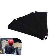 Car Shift Boot Cover, Suede Leather Auto Gear Shift Knob Boot Protection Black