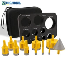 11pcs/bag Diamond Hole Saw Core Drill Bit Set Ceramic Tile Marble Triangle Shank