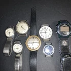 Lot of 7 Vintage Timex Watch Untested AS IS For Parts Repair Mechanical Quartz