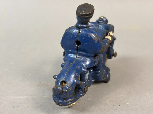 ANTIQUE VTG 20s CAST IRON METAL CHAMPION MOTORCYCLE RIDE w ORIGINAL WHITE TIRES - Picture 5 of 11